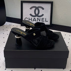 CHANEL MULES black LAMBSKIN
