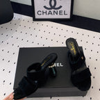 CHANEL MULES black LAMBSKIN
