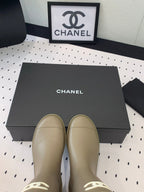 CHANEL rainboot  dark beige