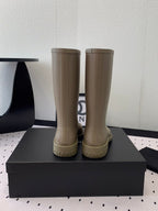 CHANEL rainboot  dark beige