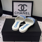 CHANEL MULES blue LAMBSKIN