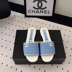CHANEL MULES blue LAMBSKIN