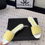 CHANEL MULES yellow LAMBSKIN