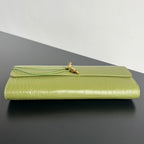 BOTTEGA VENETA ANDIAMO CLUTCH 31 IN BARLEY CORN CROCODILE PATTERN CALFSKIN