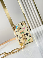 LOUIS VUITTON MINI SOFT TRUNK 18 IN VANILLA MONOGRAM CRAGGY CANVAS GOLD CHAIN