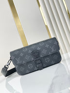 LOUIS VUITTON MONTSOURIS WEARABLE WALLET 22 IN GUN METAL MONOGRAM ECLIPSE CANVAS