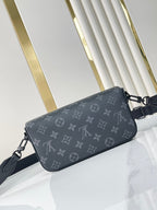 LOUIS VUITTON MONTSOURIS WEARABLE WALLET 22 IN GUN METAL MONOGRAM ECLIPSE CANVAS