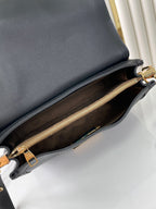 LOUIS VUITTON DAUPHINE SOFT MM 24 IN BLACK SMOOTH LAMBSKIN GOLD HARDWARE