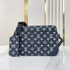 LOUIS VUITTON TRIO MESSENGER 25 IN PRUSSIAN BLUE MONOGRAM SHADOW CALFSKIN