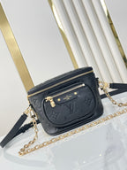 LOUIS VUITTON MINI BUMBAG 17 IN BLACK MONOGRAM EMPREINTE LEATHER GOLD HARDWARE