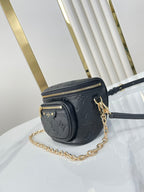 LOUIS VUITTON MINI BUMBAG 17 IN BLACK MONOGRAM EMPREINTE LEATHER GOLD HARDWARE