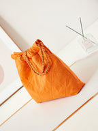 CHANEL CLASSIC MEDIUM 37 BAG IN SAFETY ORANGE CANVAS