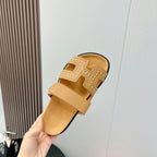 HERMES CHYPRE SANDAL LIGHT ORANGE CALFSKIN STYLIZED
