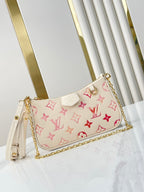LOUIS VUITTON EASY POUCH ON STRAP 19 IN SUNRISE AQUARELLE MONOGRAM EMPREINTE LEATHER GOLD CHAIN