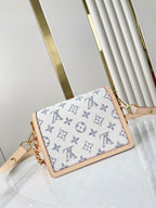 LOUIS VUITTON DAUPHINE MINI 20 IN WHITE MONOGRAM JACQUARD FABRIC GOLD HARDWARE