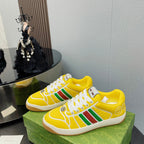 GUCCI Screener With Web Neoprene Low Top Sneakers Yellow