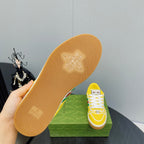 GUCCI Screener With Web Neoprene Low Top Sneakers Yellow