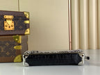 LOUIS VUITTON SLIM TRUNK 23 IN BLACK CROCODILE PATTERN CALFSKIN SILVER HARDWARE