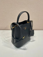 PRADA BUCKET BAG 23 IN BLACK SAFFIANO LEATHER