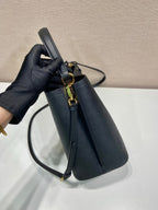 PRADA BUCKET BAG 23 IN BLACK SAFFIANO LEATHER