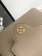LOUIS VUITTON CAPUCINES MINI 21 IN KHAKI BROWN TAURILLON GOLD HARDWARE