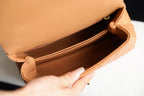 CHANEL 25S FLAP BAG 24 CM IN LIGHT BROWN LAMBSKIN WITH GOLD HARDWARE