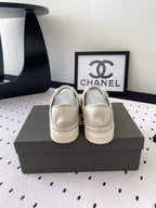 CHANEL CASUAL SHOES IN GREY LAMBSKIN