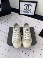 CHANEL CASUAL SHOES IN GREY LAMBSKIN