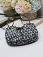 DIOR MINI 27 NOLITA BAG IN BLUE MONOGRAM OBLIQUE JACQUARD