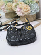 DIOR MINI 27 NOLITA BAG IN BLACK MACROCANNAGE CALFSKIN