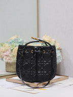 DIOR MINI 27 NOLITA BAG IN BLACK MACROCANNAGE CALFSKIN