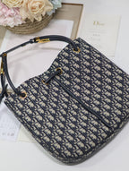 DIOR MEDIUM 34 NOLITA BAG IN BLUE MONOGRAM OBLIQUE JACQUARD