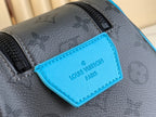 LOUIS VUITTON DOPP KIT 28 IN GUN METAL MONOGRAM ECLIPSE CANVAS AND TURQUOISE CALFSKIN TRIM