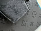 LOUIS VUITTON DOPP KIT 28 IN GUN METAL MONOGRAM ECLIPSE CANVAS AND TURQUOISE CALFSKIN TRIM