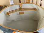 LOUIS VUITTON WEEKEND TOTE BAG 43 IN BLUE DAMIER DENIM 3D