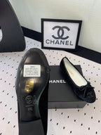 CHANEL BALLET FLAT BLACK VELVET