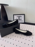 CHANEL BALLET FLAT BLACK VELVET