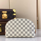 LOUIS VUITTON COSMETIC POUCH 22 IN WHITE GRAY DAMIER AZUR CANVAS