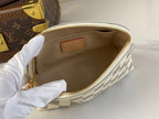 LOUIS VUITTON COSMETIC POUCH PM 19 IN WHITE GRAY DAMIER AZUR CANVAS