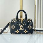 LOUIS VUITTON SPEEDY BANDOULIÈRE 20 IN BLACK CREAM MONOGRAM EMPREINTE LEATHER GOLD HARDWARE