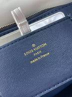 LOUIS VUITTON GO-14 MM 23 IN WHITE RED MIX NAVY BLUE QUILTED LAMBSKIN GOLD HARDWARE