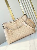 LOUIS VUITTON HAND IT ALL MM 32 IN CREAM MONOGRAM PERFORATE CALFSKIN SILVER HARDWARE