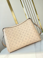 LOUIS VUITTON HAND IT ALL MM 32 IN CREAM MONOGRAM PERFORATE CALFSKIN SILVER HARDWARE