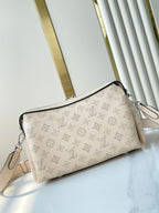 LOUIS VUITTON HAND IT ALL PM 29 IN BEIGE MONOGRAM PERFORATE CALFSKIN SILVER HARDWARE
