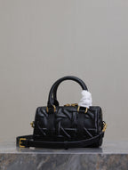 DIOR MINI GROOVE BAG 16 IN BLACK MACROCANNAGE CALFSKIN WITH GOLD HARDWARE