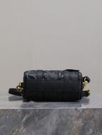 DIOR MINI GROOVE BAG 16 IN BLACK MACROCANNAGE CALFSKIN WITH GOLD HARDWARE