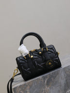 DIOR MINI GROOVE BAG 16 IN BLACK MACROCANNAGE CALFSKIN WITH GOLD HARDWARE
