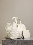DIOR MEDIUM 37 TOUJOURS BAG IN WHITE CANNAGE GRAPHIC LAMBSKIN