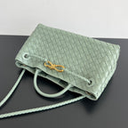 BOTTEGA VENETA SMALL ANDIAMO 29 IN CEDALON GREEN LAMBSKIN