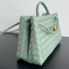 BOTTEGA VENETA SMALL ANDIAMO 29 IN CEDALON GREEN LAMBSKIN